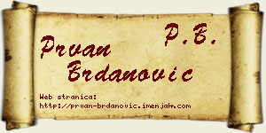 Prvan Brdanović vizit kartica